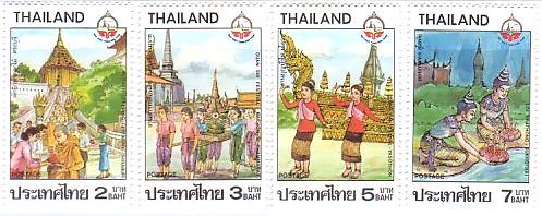 地方のお祭り風景　切手　タイ