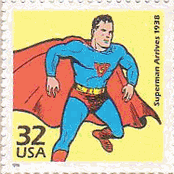 スーパーマンとセサミストリートのビッグバード　漫画　切手