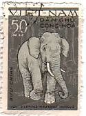切手　動物　ゾウ　象　北ベトナム