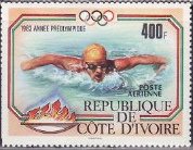 Ivory Coast（コート・ジボアール） in 1983, honoring Olympic swimming events.