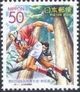 第62回国体・ラグビー選手と秋田杉（秋田、2007年）