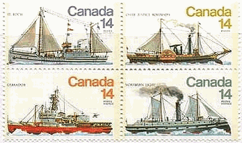 カナダ　帆船　Chief justice Robinson,1842 Northern Light,1928　St.Rock,1928 Labrador,1954