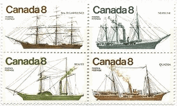 カナダ　帆船　Wm.D.Lawrence号、Neptune号　Beaver号、Ouadra号