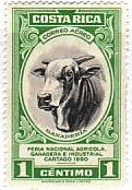 コスタリカの牛　南米　切手