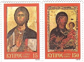 キプロスのクリスマス　キリストと聖母子像　絵画