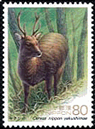 屋久島のヤクシカ　世界遺産　切手　鹿　動物