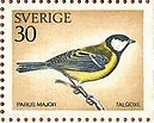 シジュウカラ（スウェーデン）　鳥　切手
