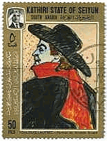 印象派　絵画切手　ロートレック　アラブ　『アリスティド･ブリュアン』