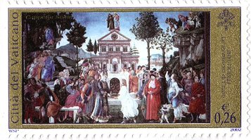ルネサンス　ボッティチェッリ　絵画　切手 『キリストの誘惑』