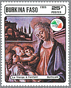 ボッティチェッリ　絵画　ルネサンス　ブルキナ・ファッソ　東方三博士の礼拝