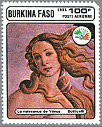 ボッティチェッリ　絵画　ルネサンス　ブルキナ・ファッソ　ヴィーナスの誕生