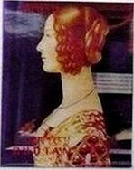 『ジョバンナ・トルナブオーニの肖像』(1970年､ブータン、立体切手)　ドメニコ・ギルランダイオ　ルネサンス