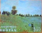 モネの絵画（1968年、ﾌﾞｰﾀﾝ、立体切手）　印象派
