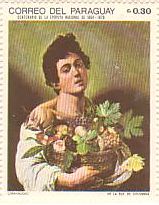 カラヴァッジョ　バロック　絵画　切手　『果物籠を持つ少年』（ﾊﾟﾗｸﾞｱｲ）