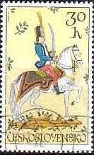 Hussar（１８世紀）１８-１９世紀のタイルやガラスに書かれた絵画（チェコスロバキア、１９７２年）