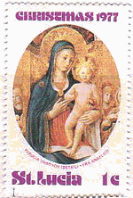 アンジェリコの絵画　ルネサンス　『聖母子』（セントルシア､1977年）