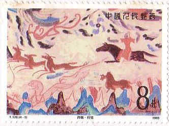 敦煌の壁画　世界遺産　狩猟（西魏）