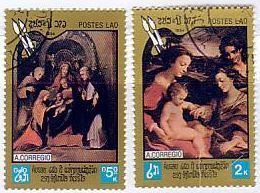 ルネサンス　コレッジョ　絵画切手　聖カタリナの神秘の結婚と聖セバスティアヌス　他