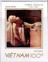 ダヴィッド　ロココ　絵画切手　マラーの死（ベルギー王立美術館）　ベトナム