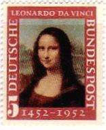 ルネサンス　ダヴィンチ　絵画切手　モナリザ　東ドイツ