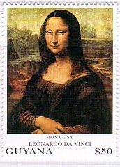 ルネサンス　ダヴィンチ　絵画切手　モナ・リザ　Guyana発行
