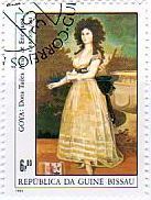 ゴヤ　ロマン　絵画切手　『白衣のアルバ女公爵』