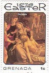 ルネサンス　コレッジョ　絵画切手　十字架降下 （Deposizione）