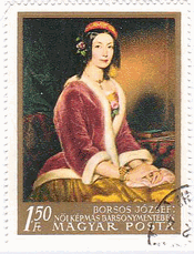 Jozsef Borsos 　ハンガリー　1821-1883 Lady in Fur-lined Jacket