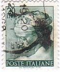 ミケランジェロ　ルネサンス　絵画切手　イタリア　奴隷の顔、ジョエル、リビアのSybil、イサイア、エリトリアのSybil