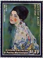 クリムト　絵画切手　『婦人の肖像』