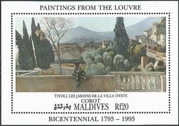 カミーユ・コロー（1796-1875） 印象派　ﾙｰﾌﾞﾙ美術館　『ティヴォリのエステ家別荘の庭（The garden of the Villa d'Este) 』