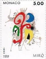 ミロ　絵画切手　モナコ