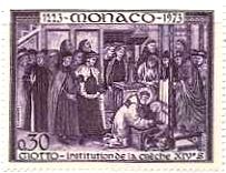 1973年モナコで発行されたGiottoの絵画ジョット
