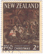 バロック　絵画　レンブラント　『キリスト降誕』(NZ,1960年）