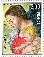 ルーベンス　バロック時代　絵画　『聖母子』（フランス）