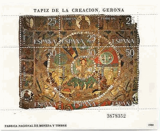 スペイン・ジローナ(Girona）大聖堂の「天地創造の刺繍布（タペストリー）」