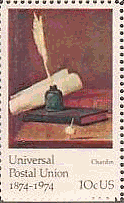 万国郵便連合100年（ｱﾒﾘｶ､1974年）　ロココ　シャルダン　絵画