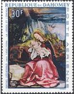 グリューネ　ヴァルト　ルネサンス　絵画切手　『シュトゥパハの聖母子（Stuppach Madonna）』