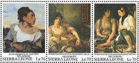 ロマン派　ドラクロワ　絵画　『墓地の孤児（墓場の少女）』、『アルジェの女たち』