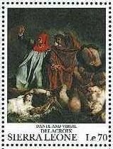 ロマン派　ドラクロワ　絵画　『ダンテの小船（地獄の町を囲む湖を横切るダンテとウェルギリウス）』