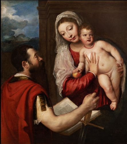 ティツィアーノ《聖母子と聖パウロ》 １５４０年代初期　油彩、カンヴァス　ブダペスト国立西洋美術館蔵