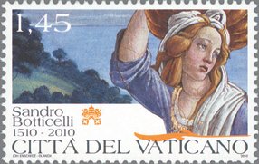 「モーセの試練」「キリストの試練」の中に描かれているボッティチェリ独特の柔らかな線描で描かれた優美な女性の顔部分