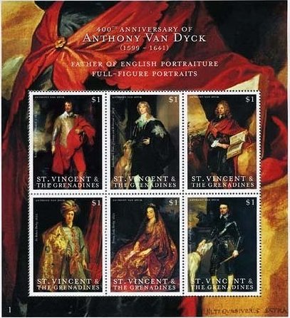 美術切手｜バロックの画家 アンソニー・ヴァン・ダイク（Anthony van Dyck） フランドルの代表的な画家