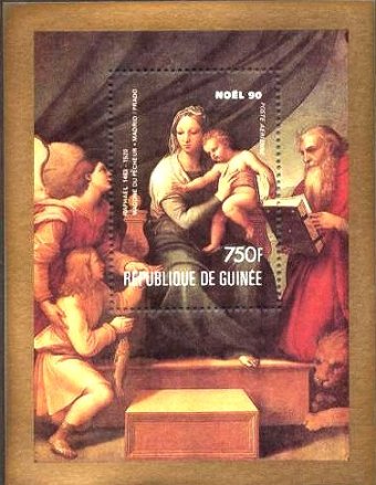 ラファエロの絵画　『魚の聖母』　1512-14　プラド美術館