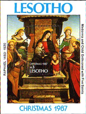 ラファエロの絵画　『玉座の聖母子と５聖人　（コロンナの祭壇画） 』　1504-05　メトロポリタン美術館