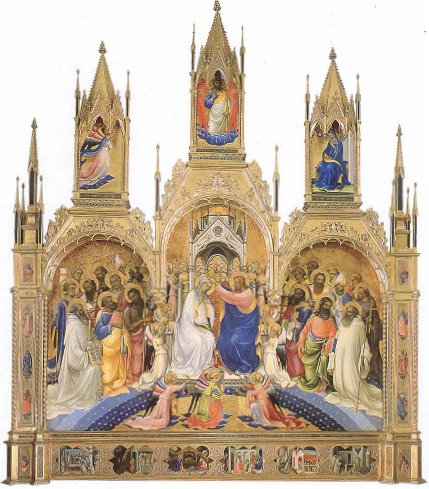 ロレンツォ・モナコ　『聖母戴冠』の祭壇画（1414年）サンタ・マリア・デリ・アンジェリ教会のためのもの。 ウフィツィ美術館