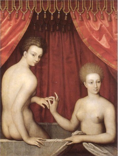 フォンテーヌブロー派　『入浴する二人の女』　ウフィツィ美術館
