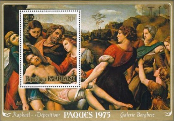 ラファエロの絵画『キリストの遺骸の運搬（ボルゲーゼの十字架降下）（Trasporto di Cristo morto (Deposizione Borghese)』　ボルゲーゼ美術館（ローマ）