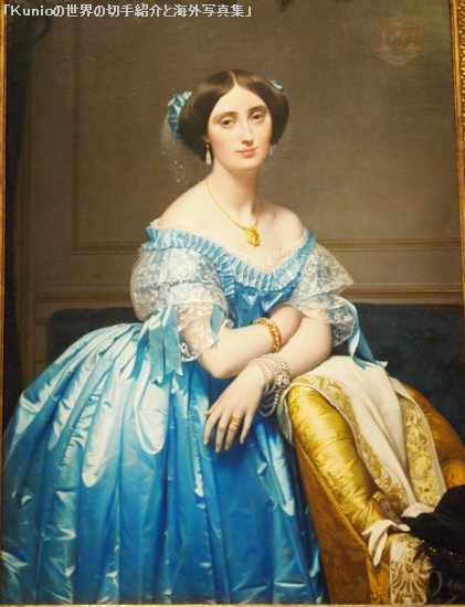 オーギュスト・ドミニク・アングル画『ド・ブロイ公爵夫人』1853年　メトロポリタン美術館　"Princesse Albert de Broglie"