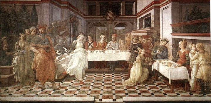 フィリッポ・リッピ　『ヘロデの饗宴』　1452-66年頃　フレスコ　プラート大聖堂